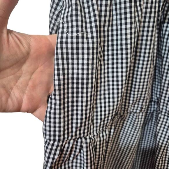 Rachel Zoe Women's Black & White Gingham Cotton Dress w Pockets & Sleeveless - Picture 6 of 12